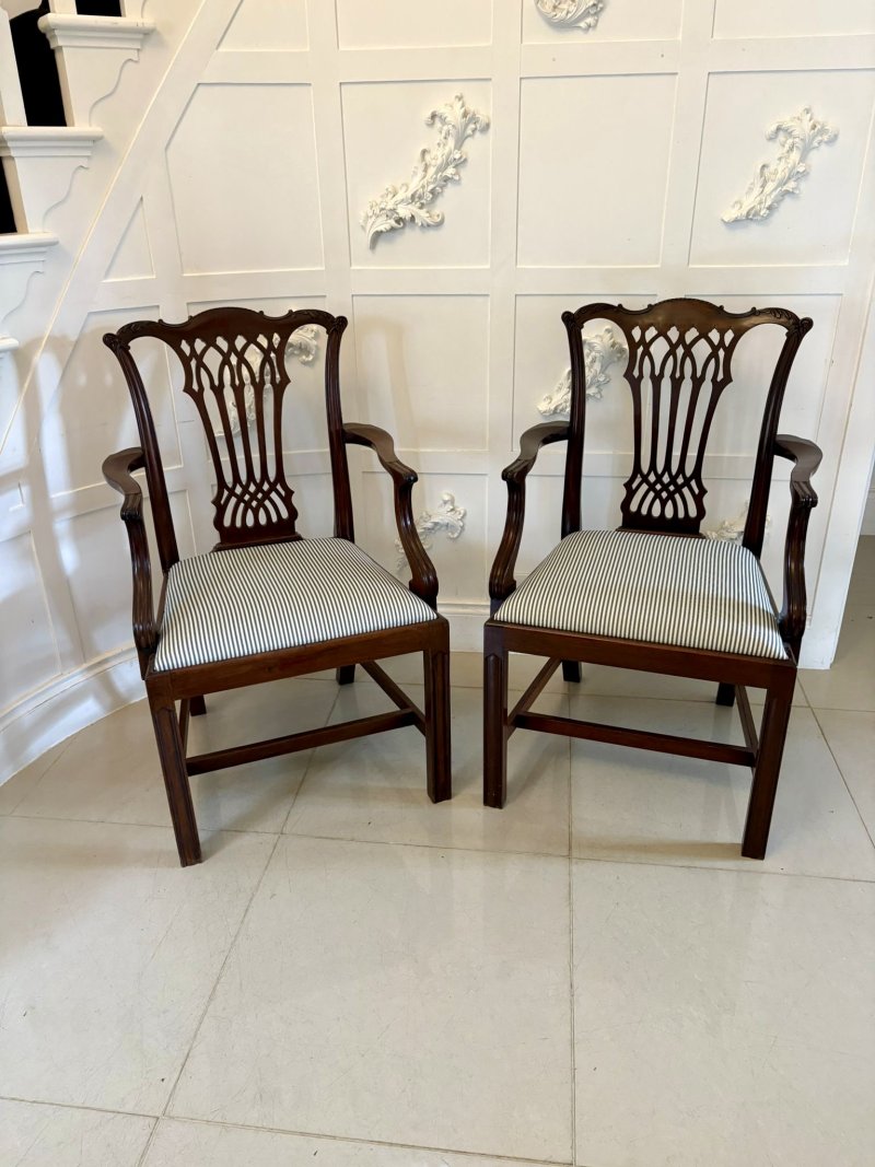 Outstanding Quality Set of 8 Antique Victorian Carved Mahogany Dining Chairs - Image 5